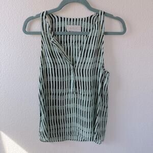 A.L.C. Mint and Black Striped Tank Top